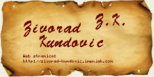 Živorad Kundović vizit kartica